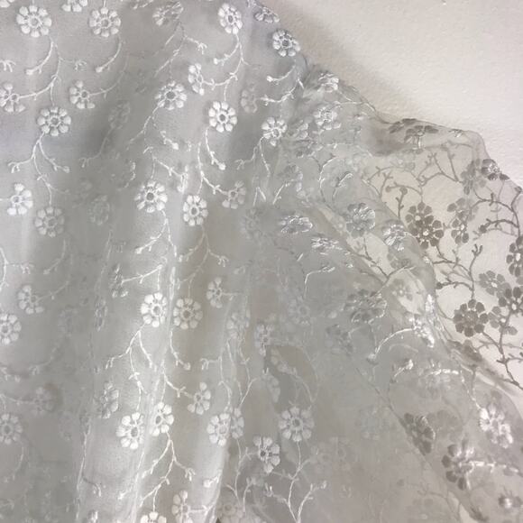 Zara Floral Eyelet Organza Crop Top Fairy Cottage Coquette Ballet Ethereal White - Picture 9 of 11